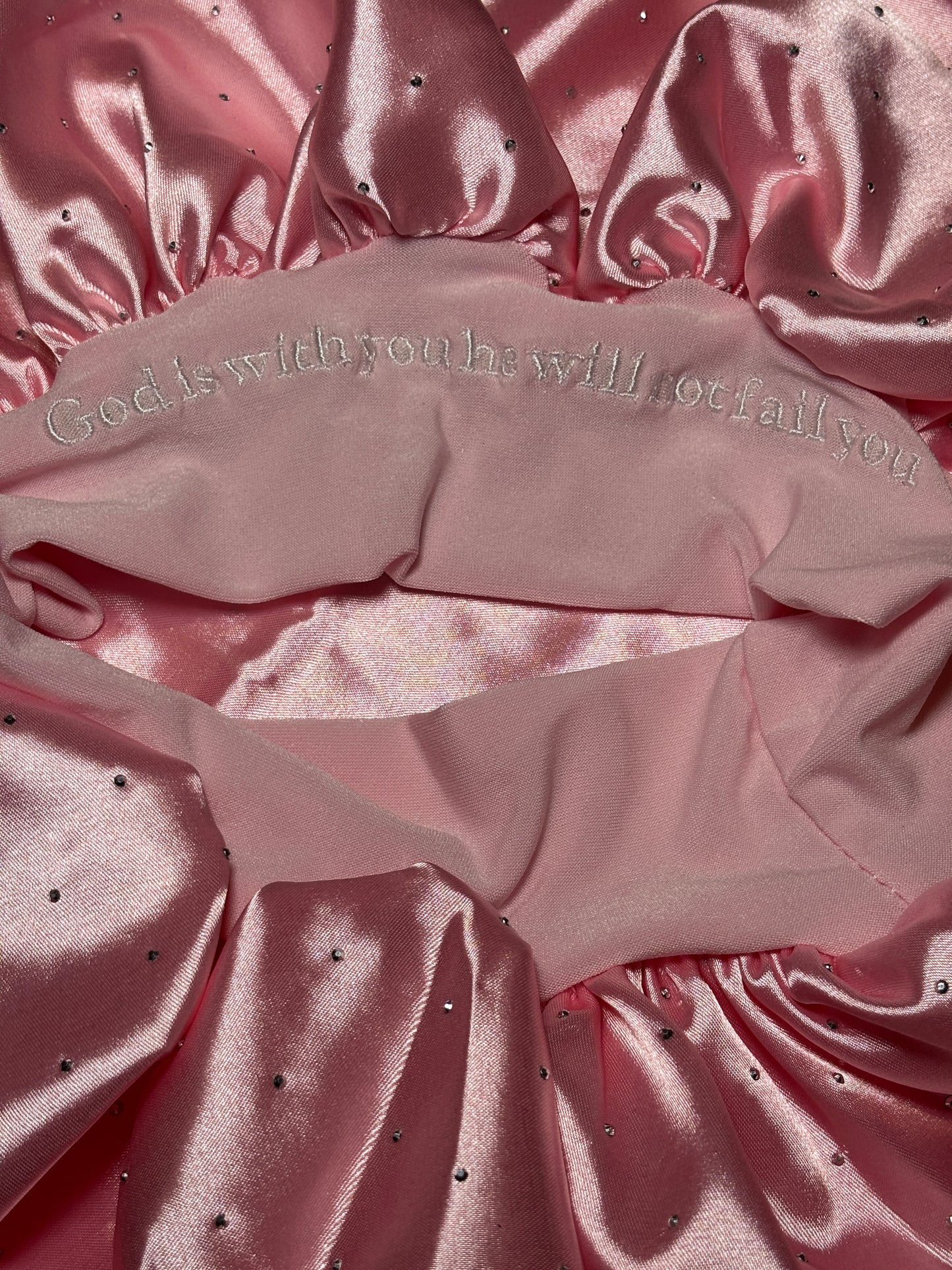 Faith & Elegance Satin Bonnet - Blush Pink
